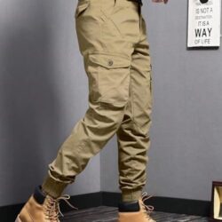 Lymio Men Cargo Pants Cotton - Cargos for Men (Cargo-09-12) (XL, Khakhi) - Image 4