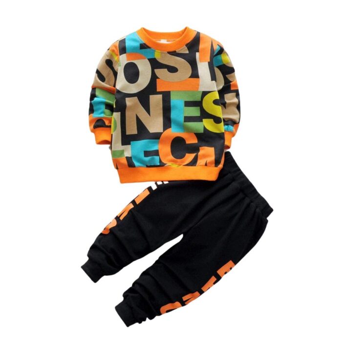 Googogaaga Boy's Cotton full Sleeves Printed Sweatshirt and Pant Set in Multi Color (5-6 Years)