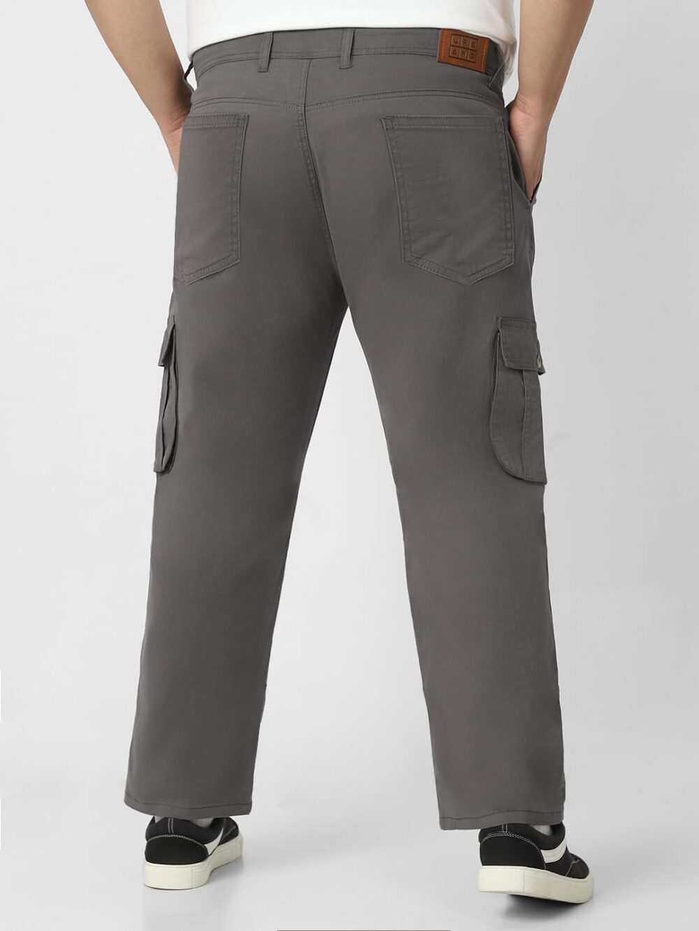 Urbano Plus Men's Dark Grey Regular Fit Solid Cargo Chino Pant with 6 Pockets (pluschicargop-09-dgrey-44) - Image 4