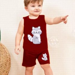 Kwitchy Boy's T-Shirt & Shorts Set New Born Baby Clothes | Kids Clothing | Dress | Sleeveless T Shirts | Cotton Shorts | Casual Kids Wear (2-3 Years, Maroon) - Image 6