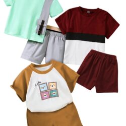 KIDIS LAND Cotton Clothing Sets for Baby Boys & Baby Girls Kids Clothes for boys kids clothes for girls Printed Kids Clothing Sets (KDST73CG-KDST28MR-14-KDST95CP)