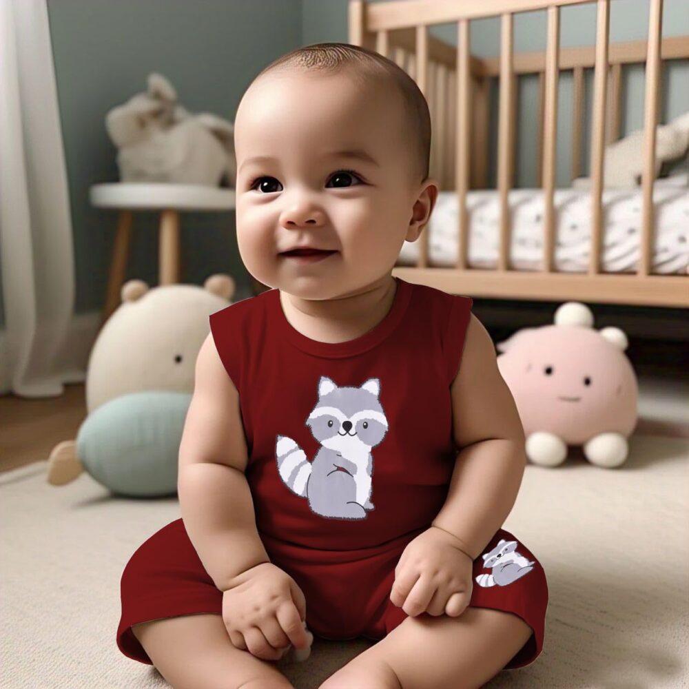 Kwitchy Boy's T-Shirt & Shorts Set New Born Baby Clothes | Kids Clothing | Dress | Sleeveless T Shirts | Cotton Shorts | Casual Kids Wear (2-3 Years, Maroon) - Image 7
