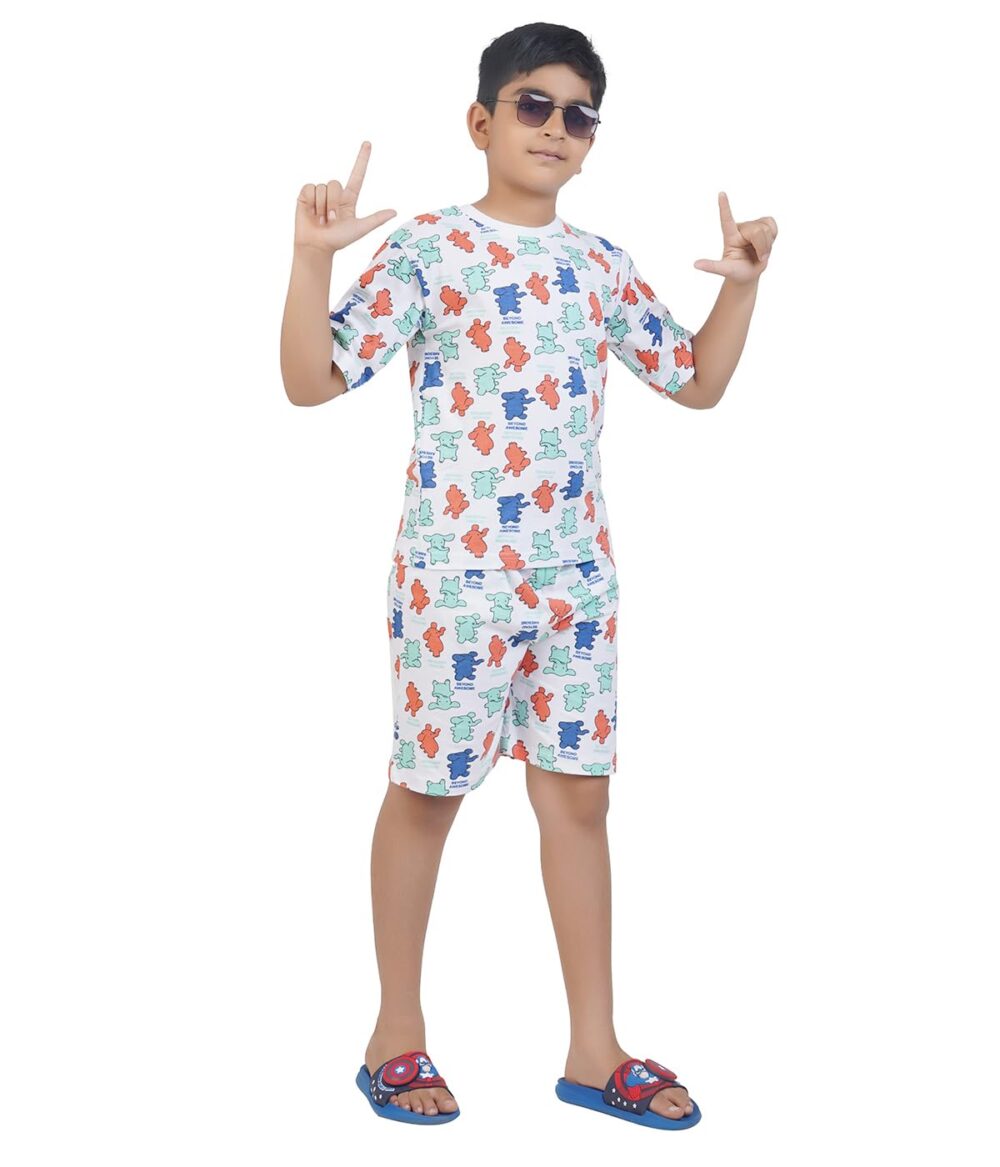 T2F Boys Tshirt and Shorts Set (Pack of 3)(BYS-TSRT-SHRTS-01_Multicolor_5-6 yrs) - Image 2