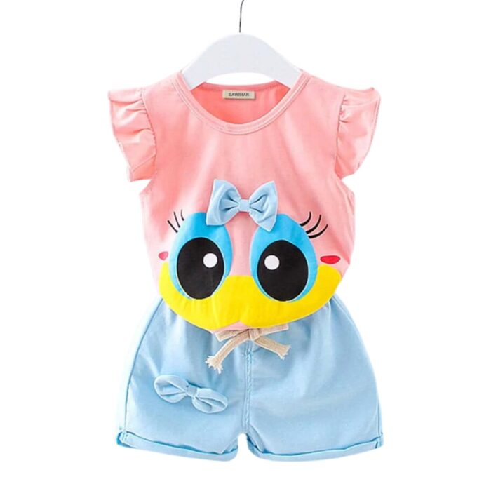 4YOU DRESSES Beautiful Dresses for Girls (Peach and Sky Blue, 2-3 Years)