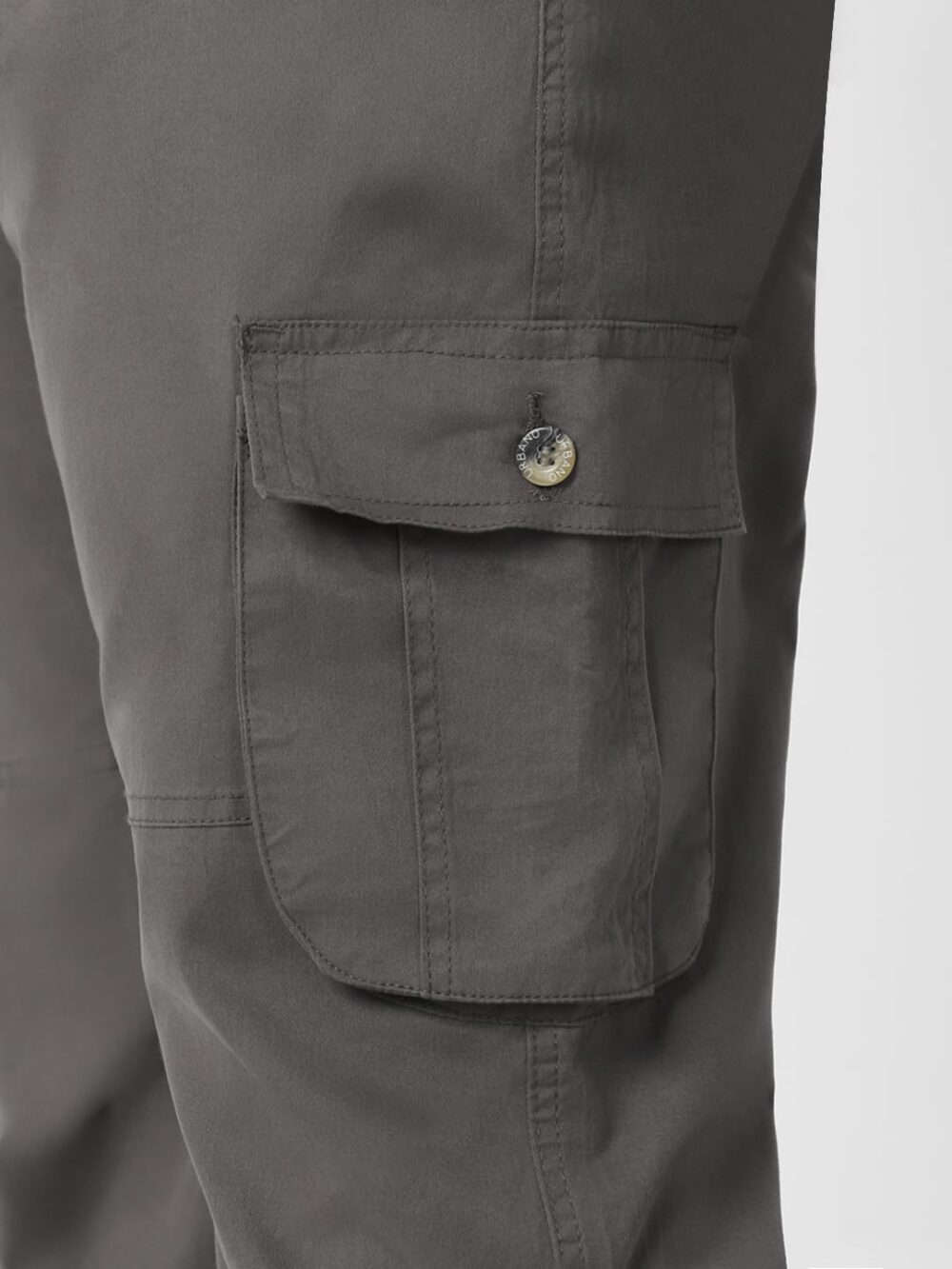 Urbano Plus Men's Dark Grey Regular Fit Solid Cargo Chino Pant with 6 Pockets (pluschicargop-09-dgrey-44) - Image 2