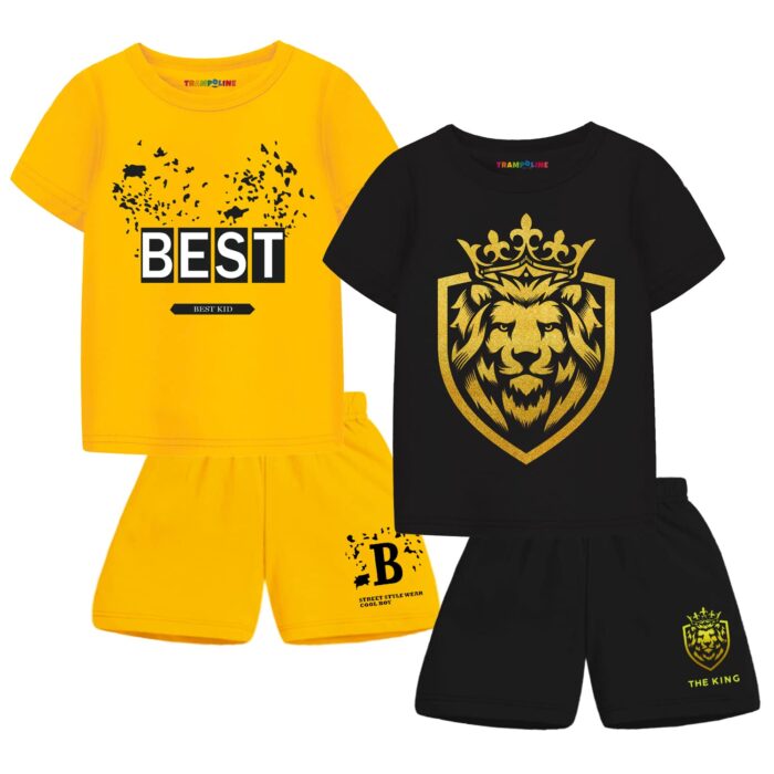Trampoline Boys Regular Fit T-Shirt and Shorts Set -Pack of 2 (12-18 Months) TRM-TSH-111