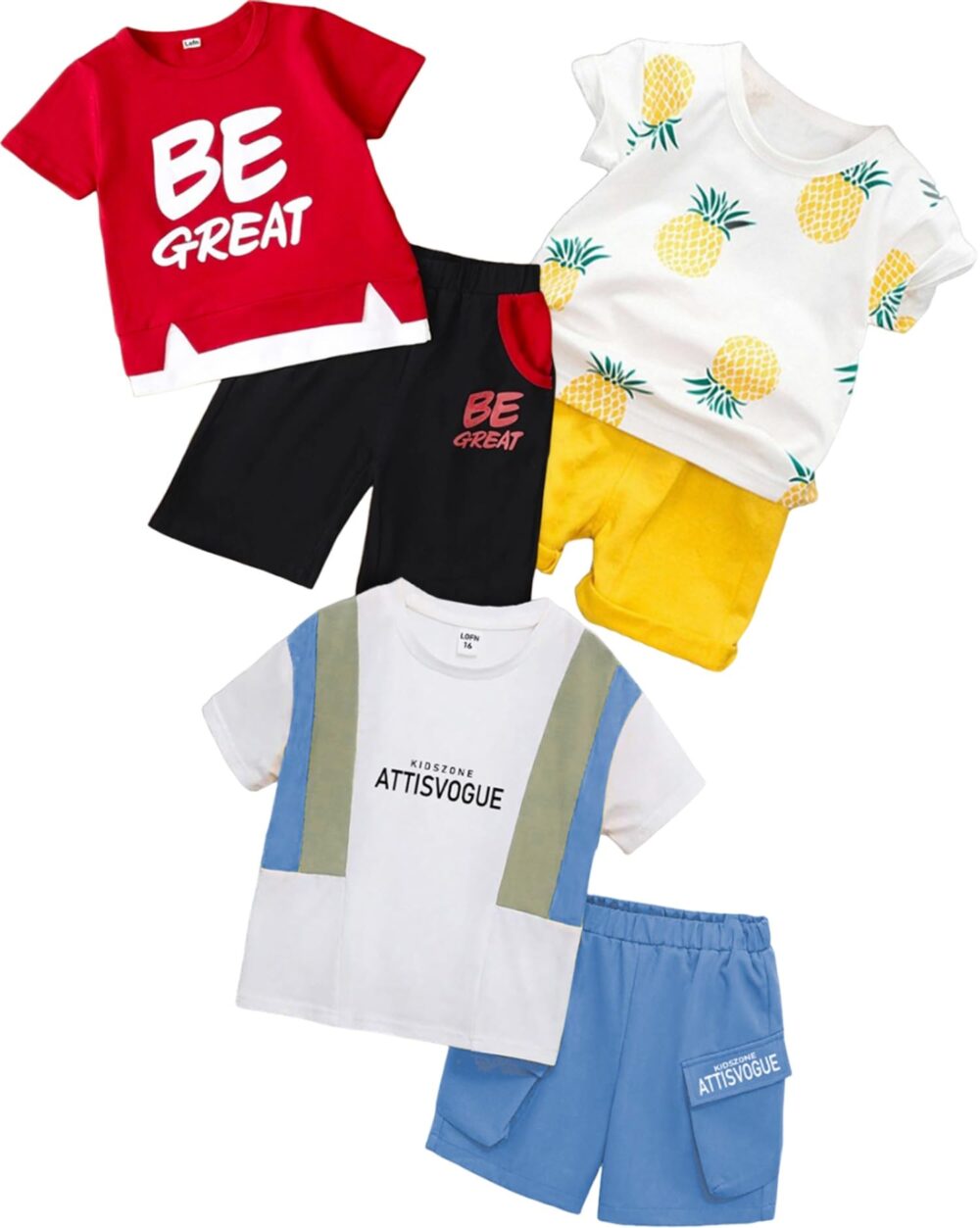 KIDIS LAND Cotton Clothing Sets for Baby Boys & Baby Girls Kids Clothes for boys kids clothes for girls Printed Kids Clothing Sets (KDST82RD-KDST11MT-14-KDST87SB)