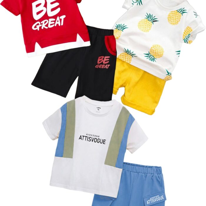 KIDIS LAND Cotton Clothing Sets for Baby Boys & Baby Girls Kids Clothes for boys kids clothes for girls Printed Kids Clothing Sets (KDST82RD-KDST11MT-14-KDST87SB)
