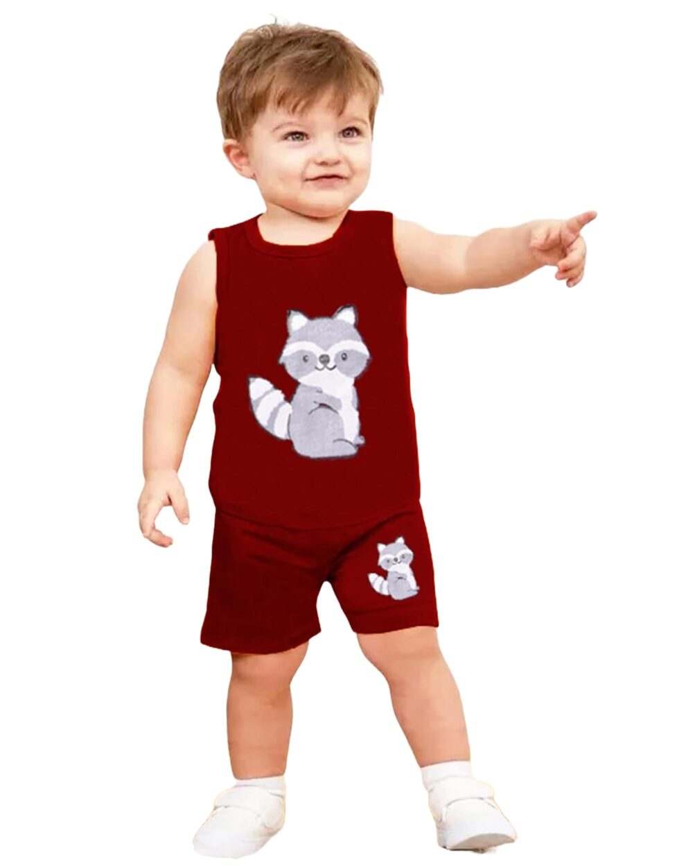 Kwitchy Boy's T-Shirt & Shorts Set New Born Baby Clothes | Kids Clothing | Dress | Sleeveless T Shirts | Cotton Shorts | Casual Kids Wear (2-3 Years, Maroon)