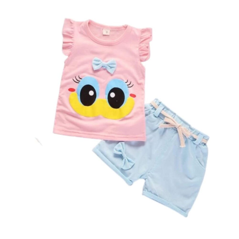 4YOU DRESSES Beautiful Dresses for Girls (Peach and Sky Blue, 2-3 Years) - Image 4
