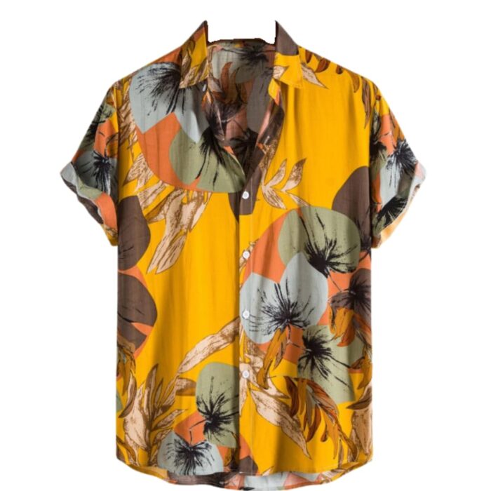 DHRUVI TRENDZ Mens Rayon Men's Casual Shirt Regular Fit Western (DT-MS-6062_Yellow_L)