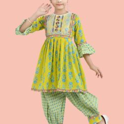 Arshia Fashions Girls Ethnic Wear Salwar Suit Set | Girls Kurti and Dhoti Pant Set - Image 8