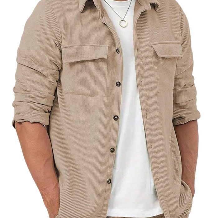 Lymio Regular Fit Casual Shirt for Men|| Shirt for Men|| Men Stylish Shirt (Rib-Shirt) (L, Khakhi)