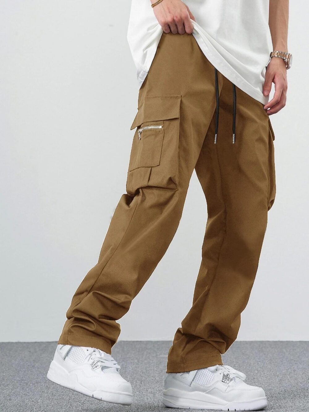 Lymio Men Cargo || Men Cargo Pants || Men Cargo Pants Cotton || Cargos for Men (Cargo-05-08) (M, Khakhi) - Image 3