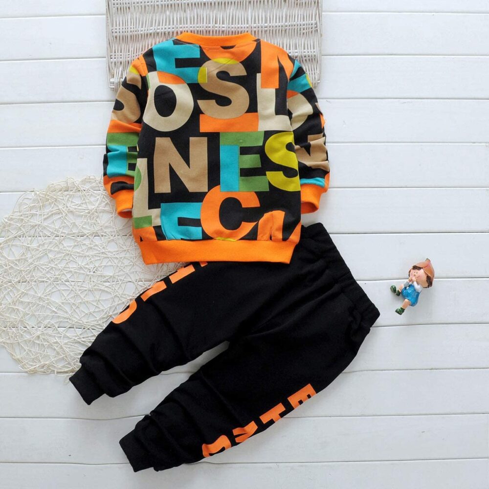 Googogaaga Boy's Cotton full Sleeves Printed Sweatshirt and Pant Set in Multi Color (5-6 Years) - Image 5