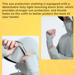 FABSPORTS Men's UV Protection Sun Screen Jacket, Full Zip Sun Protection Clothing, Lightweight with UPF 50+ Protection for Outdoors, with Pockets, Sun Protective Clothing for Men - Image 6