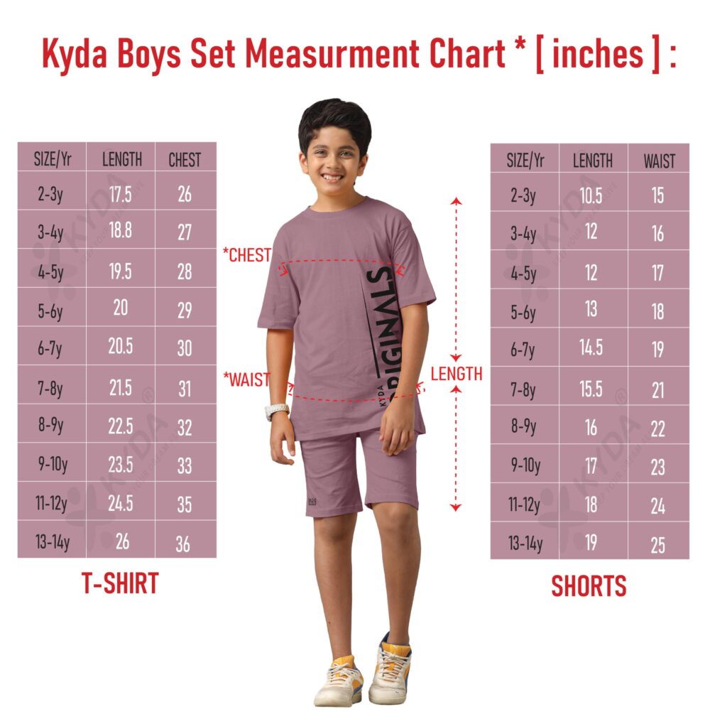 KYDA KIDS® 100% Pure Cotton Boy's Premium Printed Tshirt and Shorts Co-ords Set - Image 3