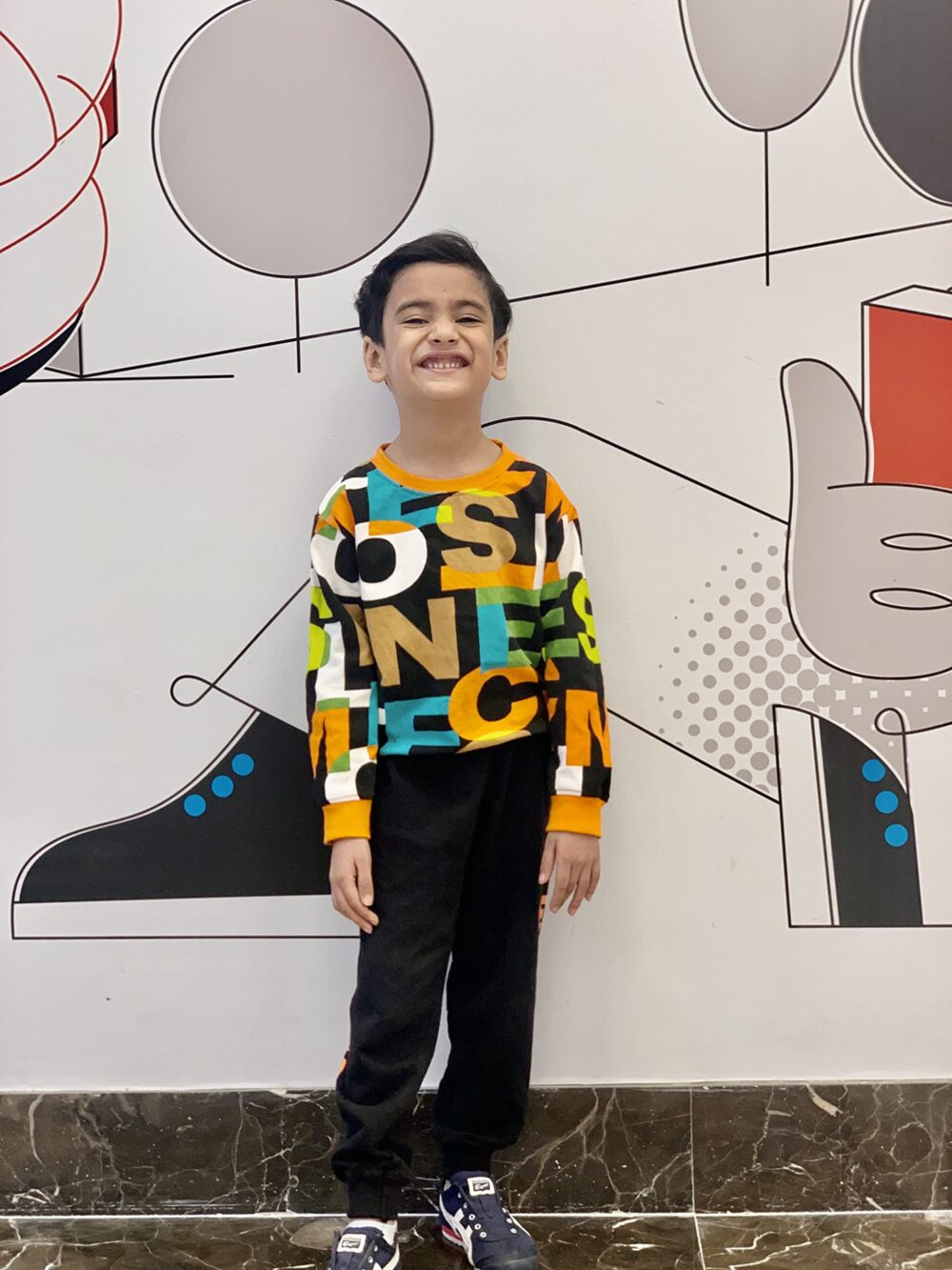 Googogaaga Boy's Cotton full Sleeves Printed Sweatshirt and Pant Set in Multi Color (5-6 Years) - Image 4