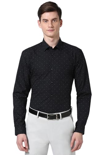 Peter England Men Black Regular Fit Formal Shirt