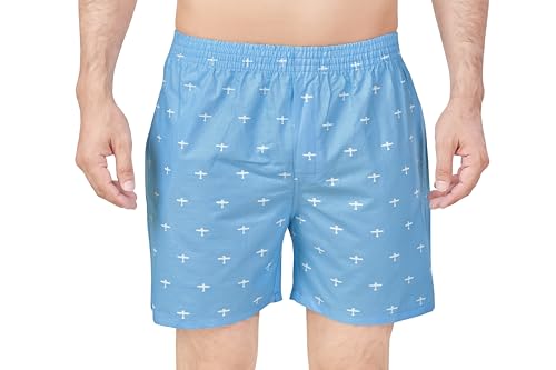 FabDiamond Men Breathable, Comfortable, Lightweight Boxer Shorts,Men's Solid Boxer Shorts,Men's Super Combed M to XXL (in, Alpha, L, 101-SKY)
