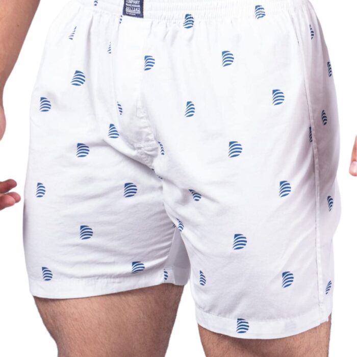 Dress.com Men's Regular Cotton Printed Boxers Shorts - 3XL Size, White Color