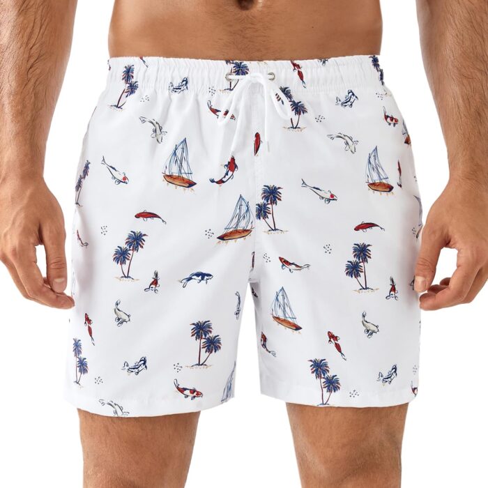 TOPLOT Regular Fit Printed Boxer Shorts for Men (Tree-Shorts-5130-White-XL)