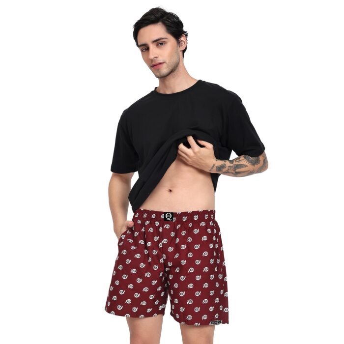 TEN Q Men's Shorts Comfortable Printed and Cotton Blend Soft Suitable for Indoor Outdoor Activities (Pack of 1- Size : M) M TQ